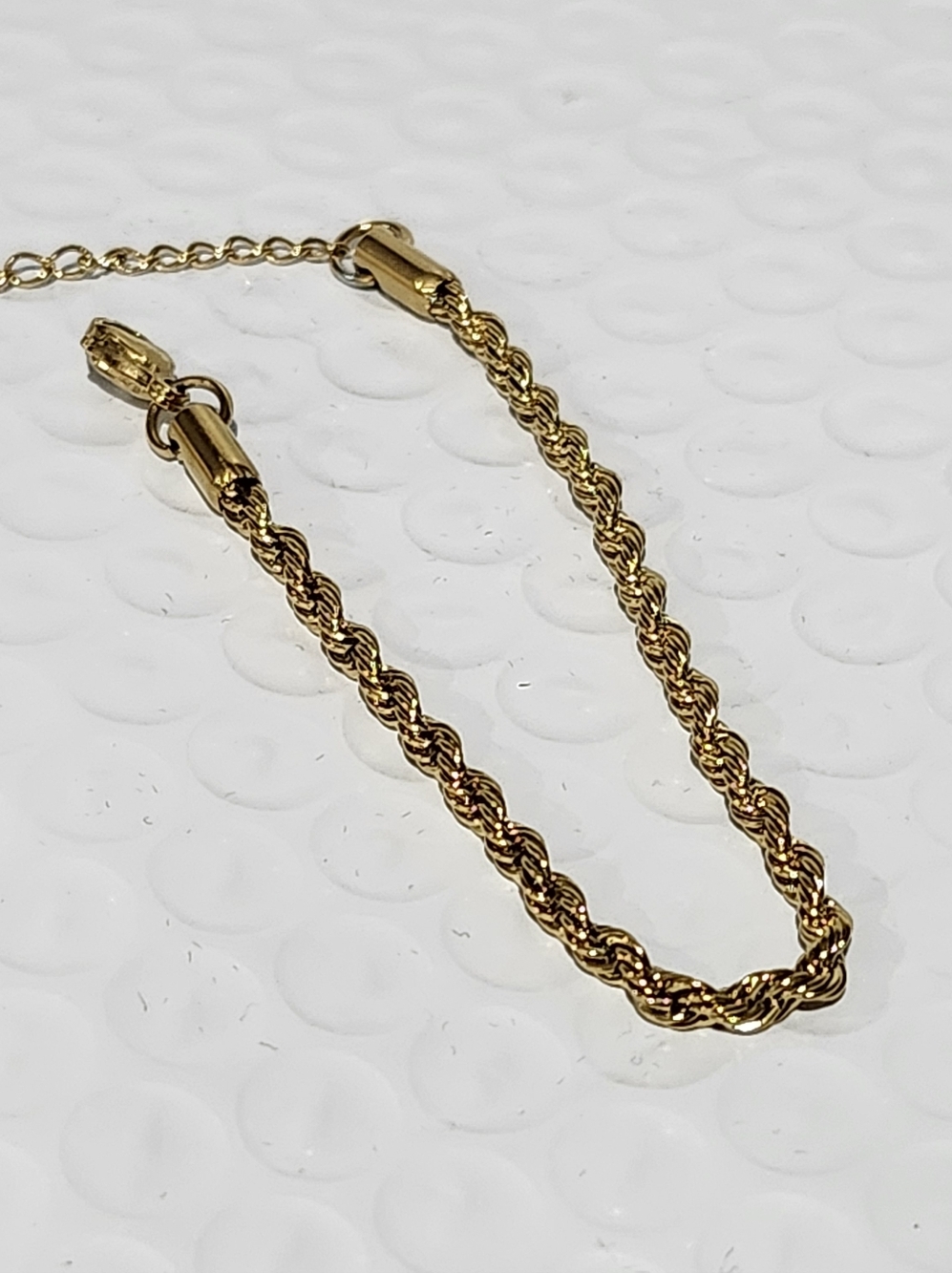 Gold Tone Stainless Steel Rope Chain Bracelet